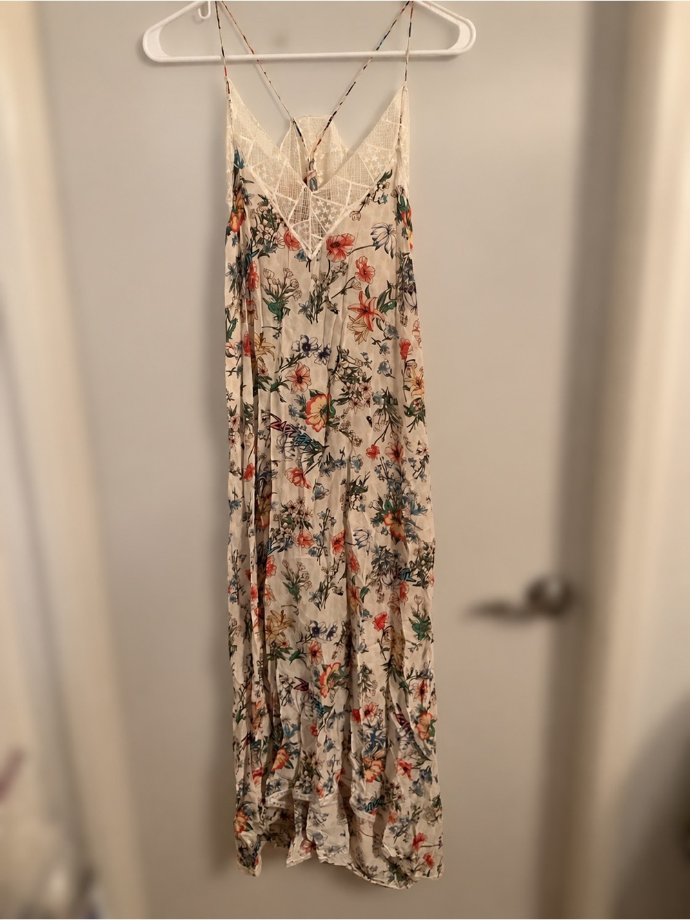 Zadig & Voltaire Cream Floral Maxi Slip Dress